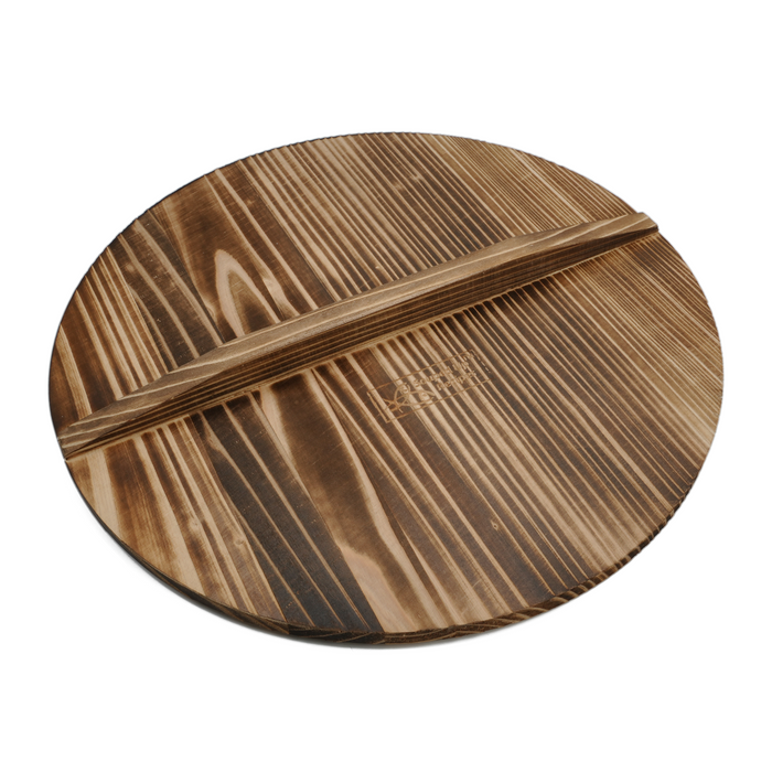 12.5 Inch Natural Wooden Wok Lid - Wooden Lid Fits for woks and pans with an inner diameter! from 12.48"to12.87"