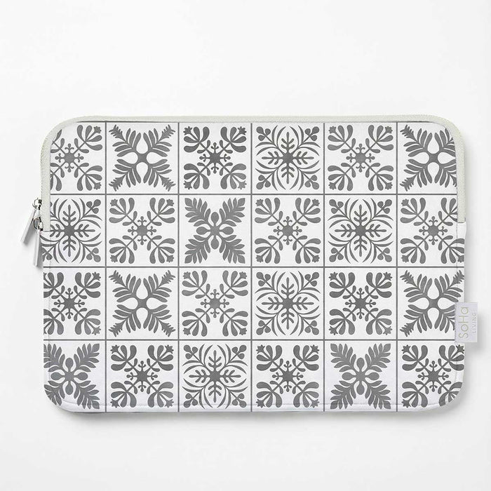 15.5in Black Tropics Quilt Laptop Case