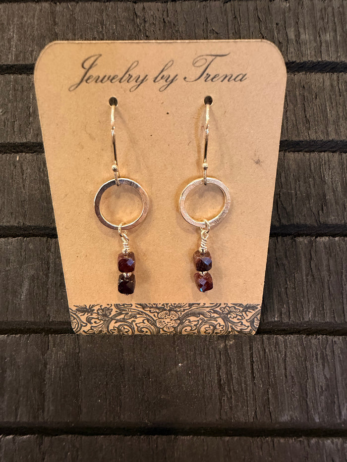 Sterling Silver Garnet Earrings
