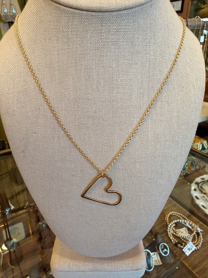 14K Gold Filled Large Heart Necklace