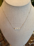 Sterling Silver Necklace with Moonstones
