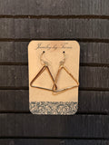 14K Gold Triangular Hoop Earrings