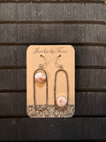 Sterling Silver Ocean Jasper Oval Dangle Hoops