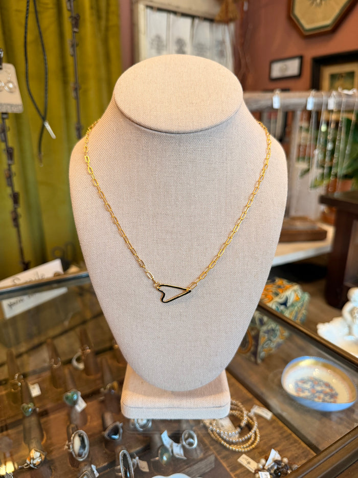 14K Gold Chunky Heart Necklace