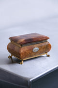 Alabaster box on lion paw feet