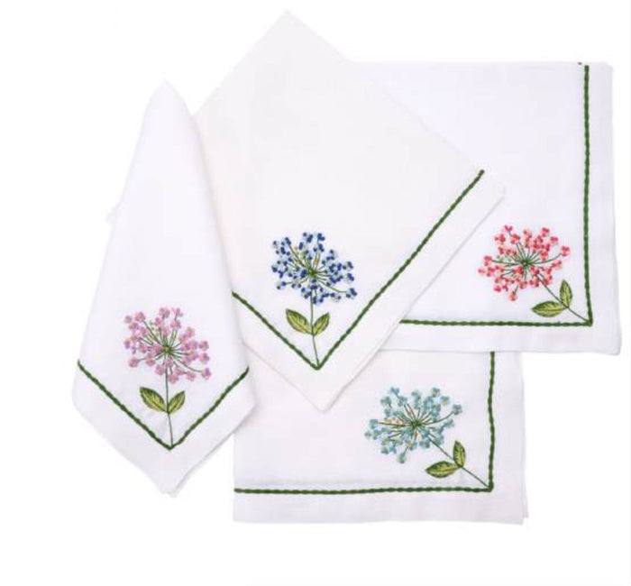 Allium Burst Embroidered Napkin