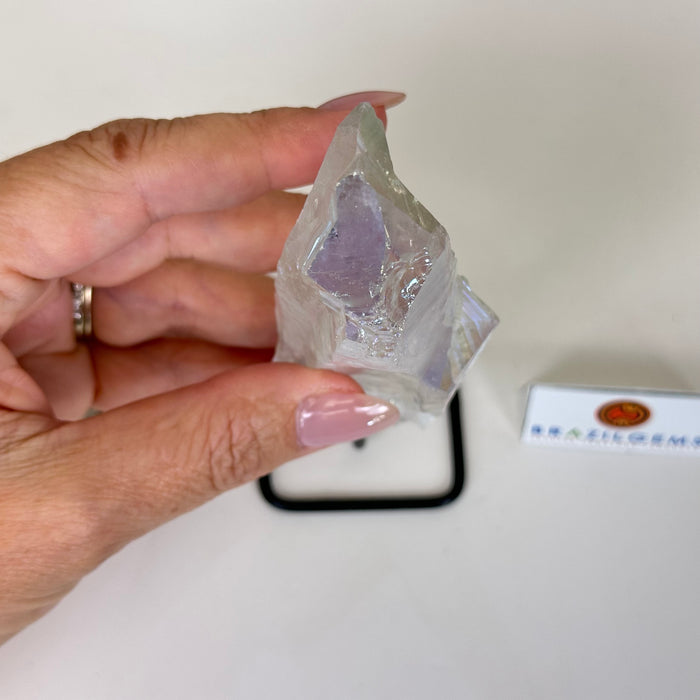 Angel Aura Quartz Point on a Metal Stand, 6" Tall #3122AA-032