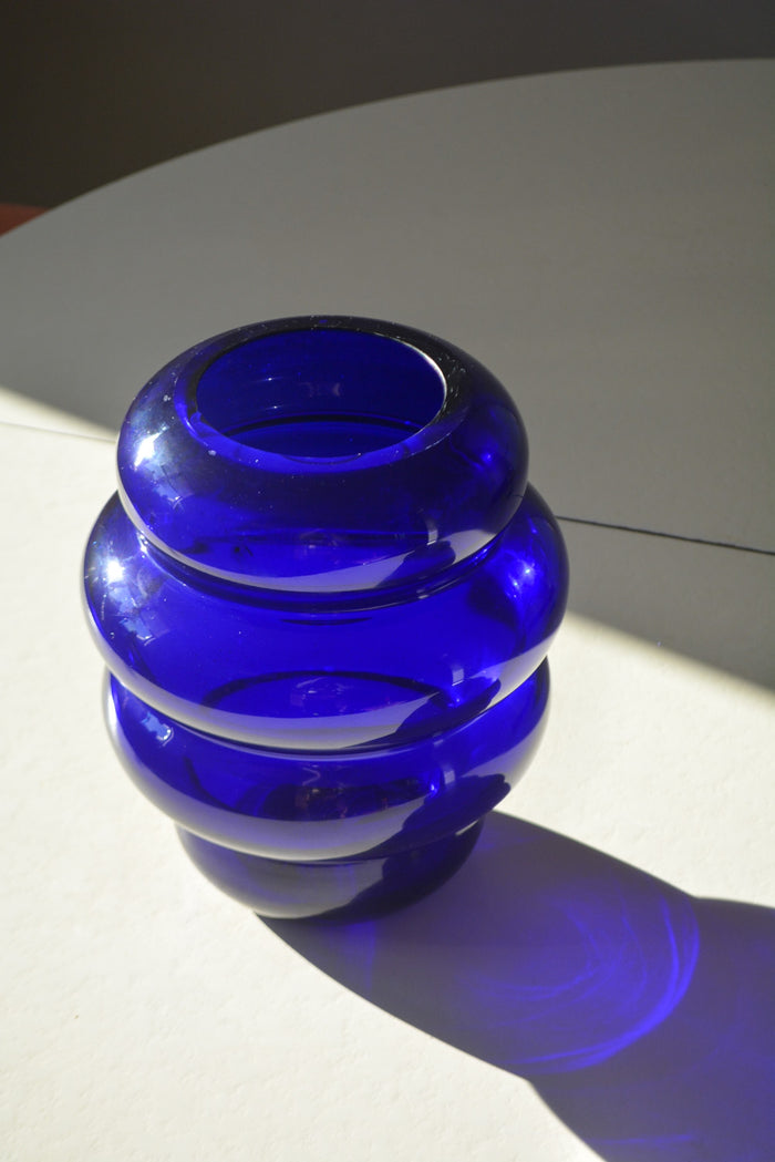 Anne Nilsson 'Solstrale' series - Cobalt blue glass vase