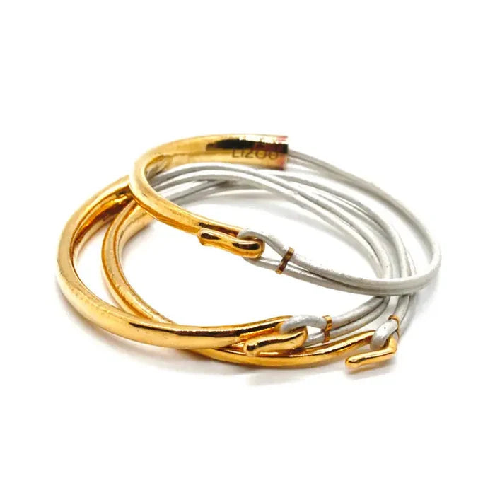 Assorted Leather & Gold Bracelets