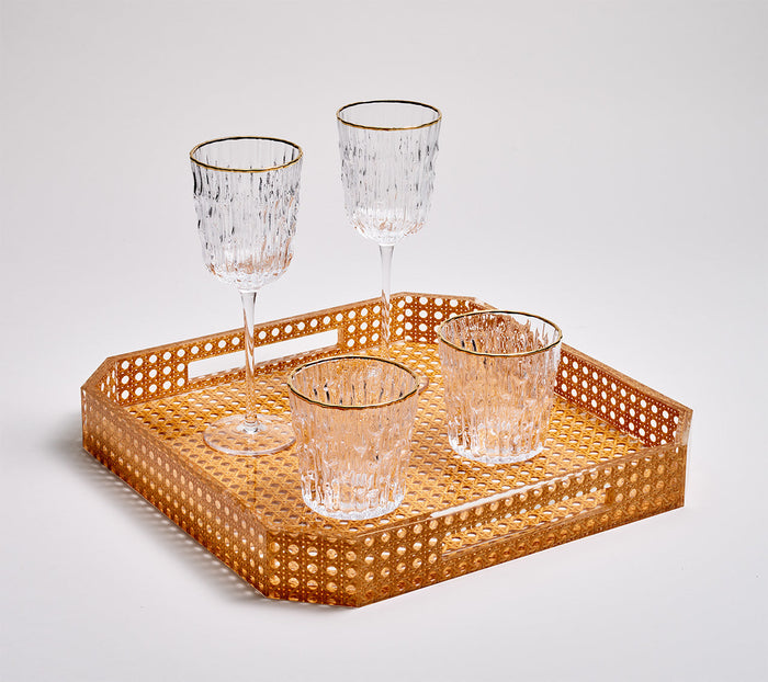 Bamboo Tumbler in Clear & Gold