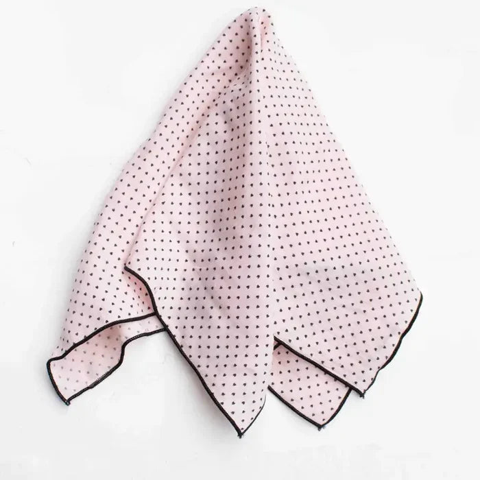 Bandana- Pink & Black Hearts