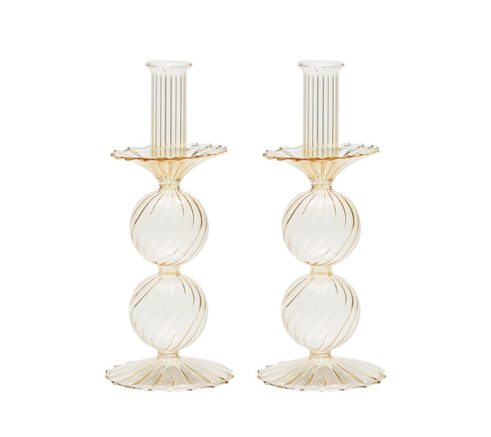 Bella Short Candle Holder in Champagne