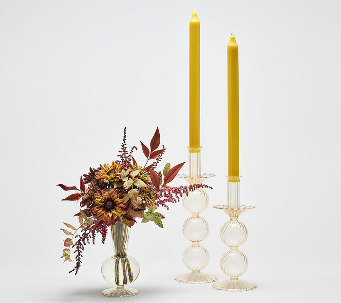 Bella Short Candle Holder in Champagne