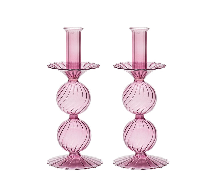 Bella Short Candle Holder in Lavender