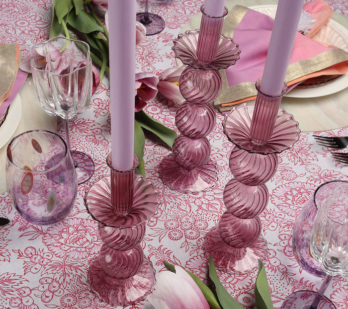 Bella Short Candle Holder in Lavender