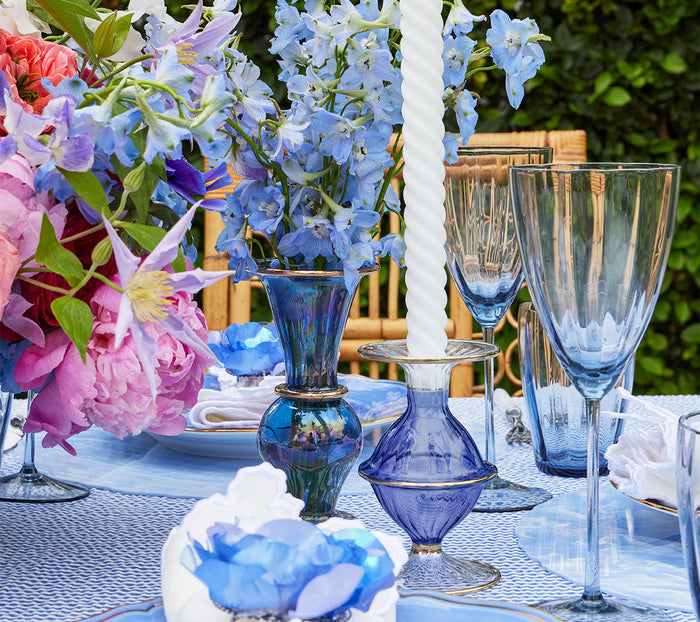 Blossom Candle Holder in Blue