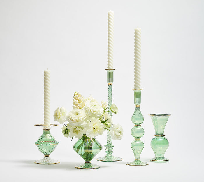 Braid Candle Holder in Green