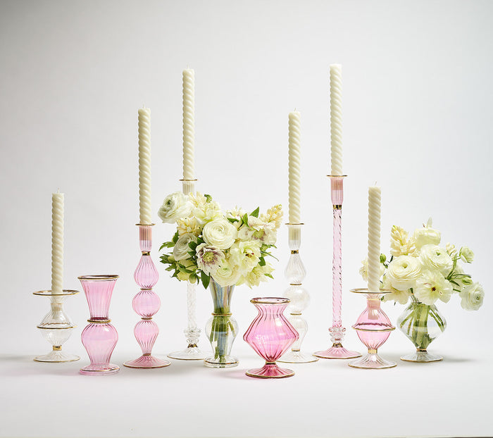 Braid Candle Holder in Pink