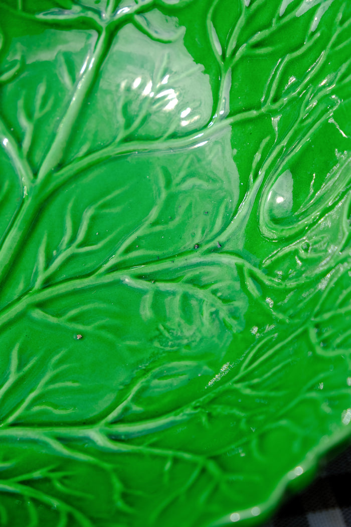 Cabbage leaf salad bowl
