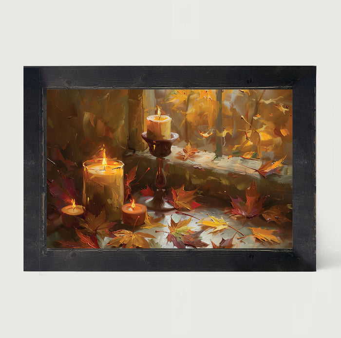 Candles and Leaves - Framed Art