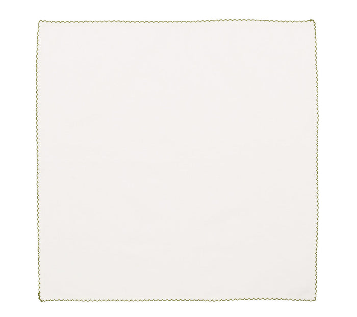 Casbah Napkin in White & Green