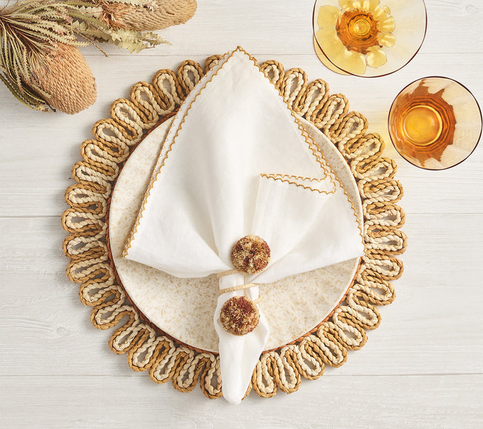 Casbah Napkin Ring in Natural & Brown