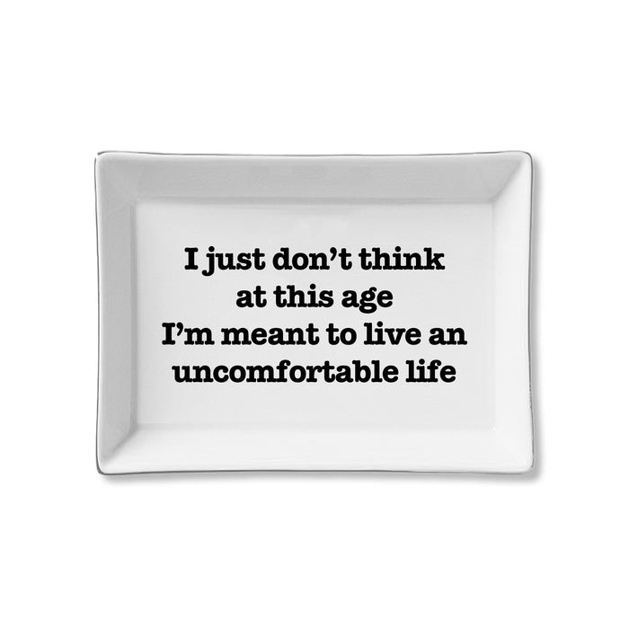 Ceramic Tray - Uncomfortable Life - White Lotus