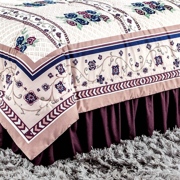 CHARM FLOWERS REVERSIBLE COMFORTER SET 6 PCS TWIN SIZE