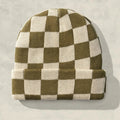 Checkerboard Beanie Assorted - Green & White