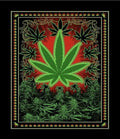 CHICKO MARIJUANA LEAF WEED PLUSH BLANKET SOFTY AND WARM QUEEN SIZE