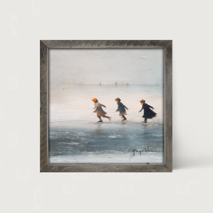 Children Ice Skating - Framed Art