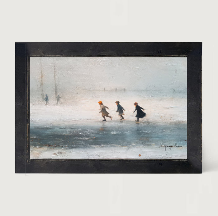 Children Ice Skating - Framed Art