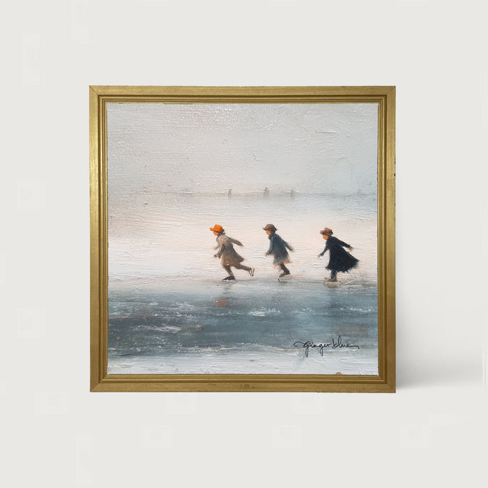Children Ice Skating - Framed Art