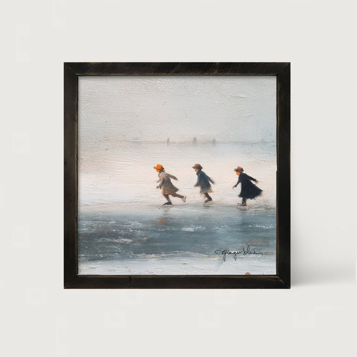 Children Ice Skating - Framed Art