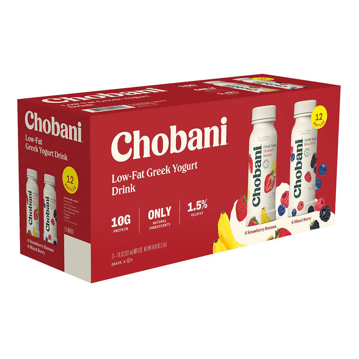 Chobani Low-Fat Greek Yogurt Drink Variety Pack (12 pk.)