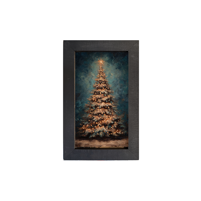 Christmas Tree at Night - Framed Art