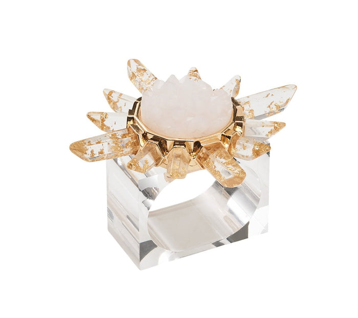 Coronet Napkin Ring in Gold & Crystal