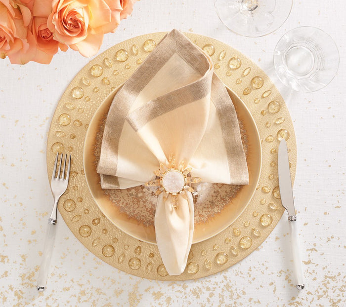 Coronet Napkin Ring in Gold & Crystal