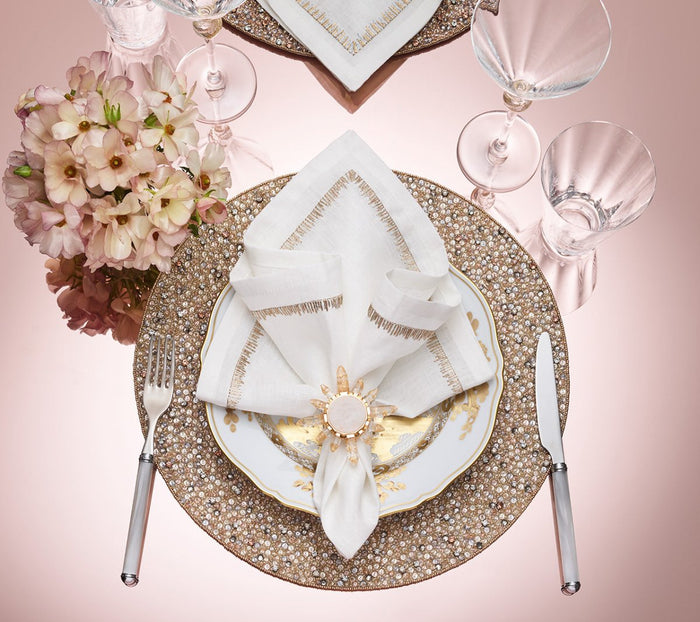 Coronet Napkin Ring in Gold & Crystal