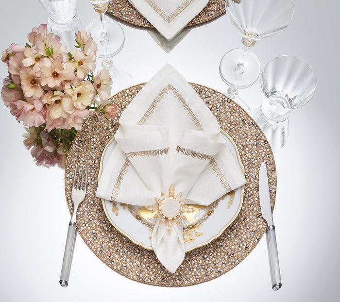 Coronet Napkin Ring in Gold & Crystal