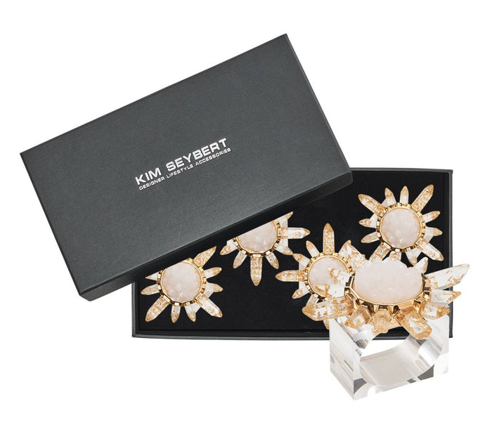 Coronet Napkin Ring in Gold & Crystal