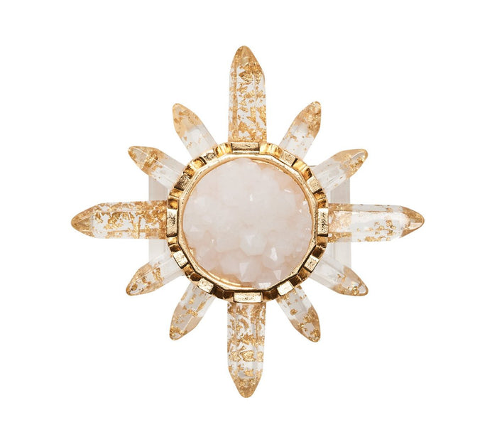 Coronet Napkin Ring in Gold & Crystal