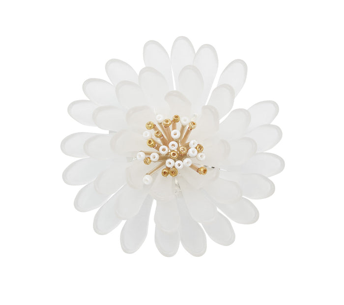 Cosmos Napkin Ring in White & Gold