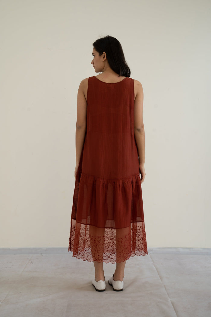 COTTON SILK UNDERLAYER WITH ORGANZA