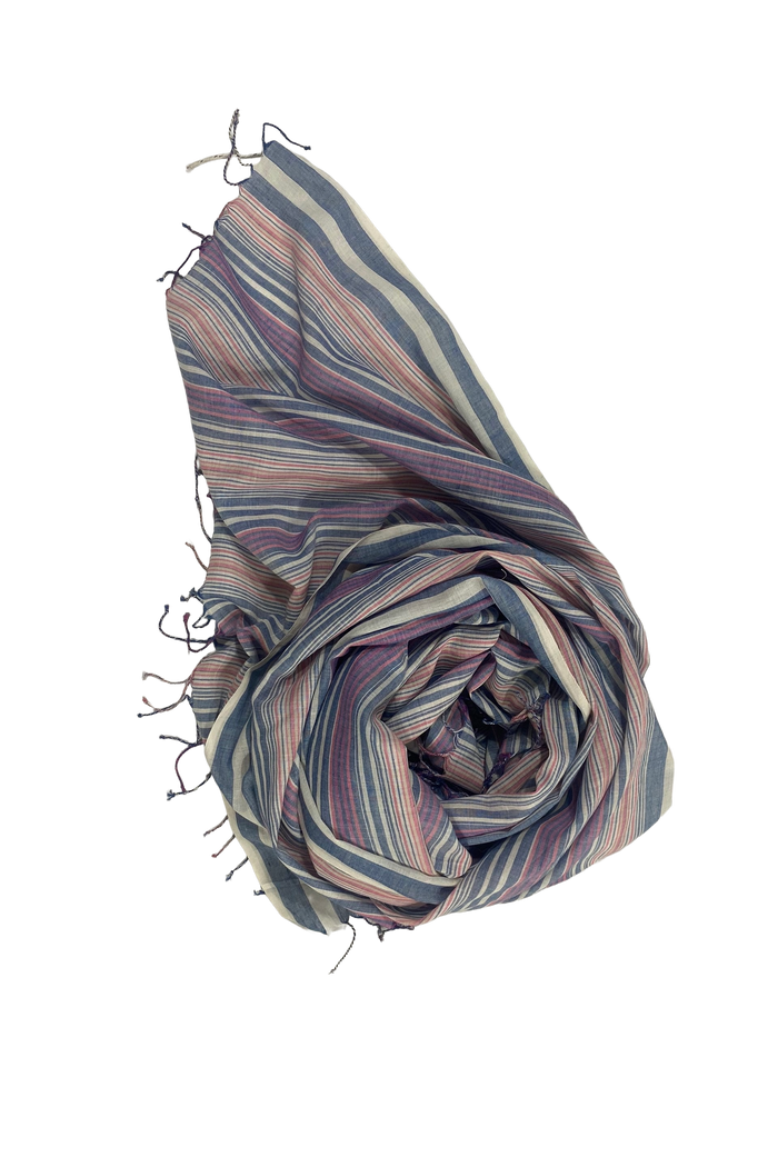 COTTON STOLE WITH MULTISTRIPES