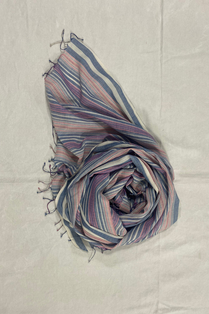 COTTON STOLE WITH MULTISTRIPES