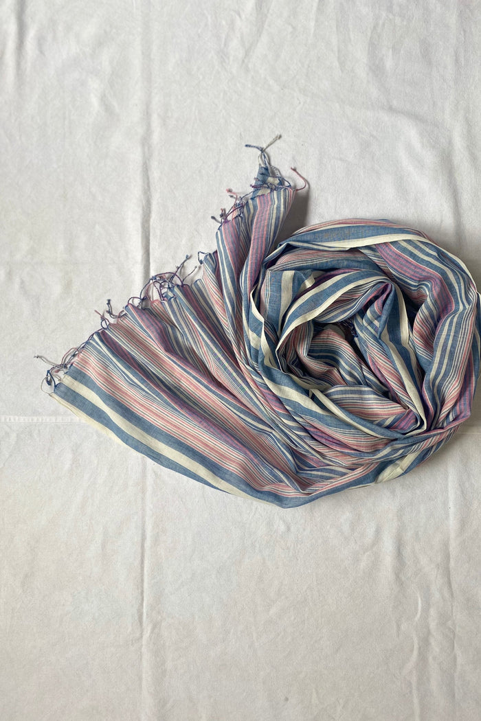 COTTON STOLE WITH MULTISTRIPES