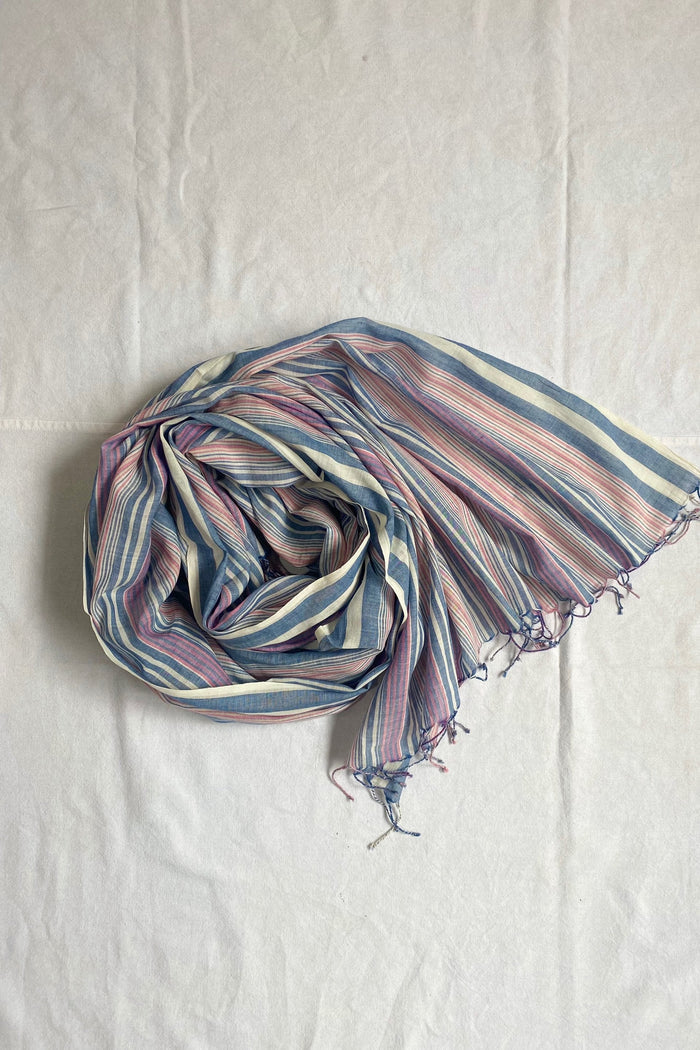 COTTON STOLE WITH MULTISTRIPES