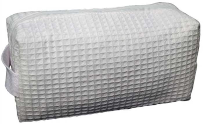 Cotton Waffle Cosmetic Bag