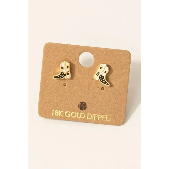 Cowboy Boot Stud Earrings Assorted
